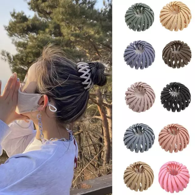 Women Lazy Hairpin Lady Ponytail Hair Bun Clip Grip Bird Nest  Hairgrips