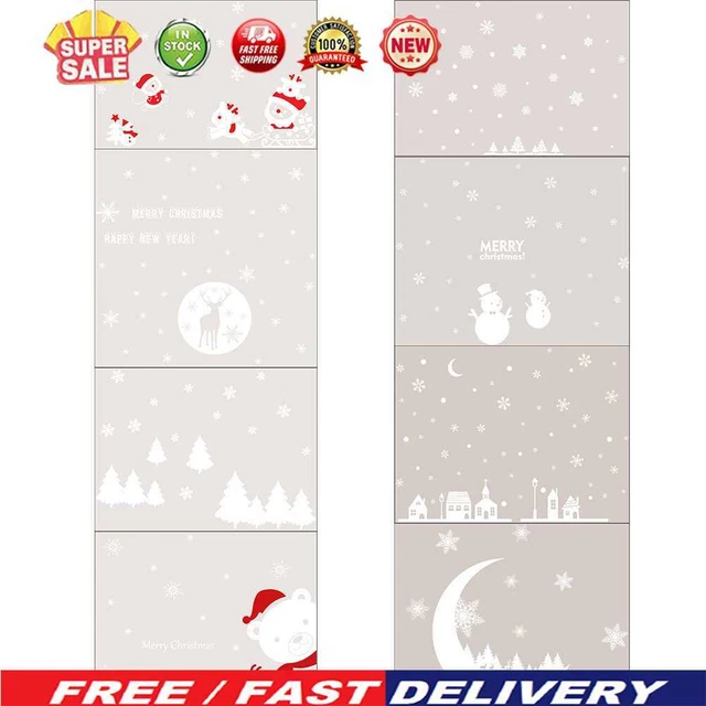 Calcomanía de pared de PVC para decoración navideña para ventana vidrio puerta suministros de año nuevo
