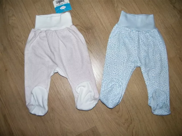 2er Pack Baby Hosen mit Füßchen Gr. 68 Babyhose  