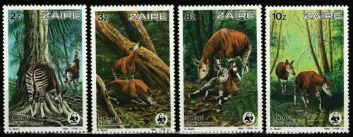 Zaire Wwf 1984 / Okapi / Mnh Set / Very Fine