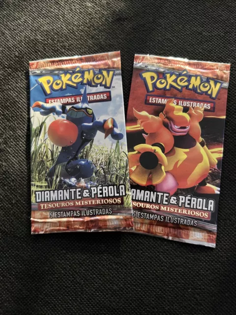 Pokémon Diamond & Pearl Booster (Portugués) 2x Paquete Vintage ¡Sellado! 2007