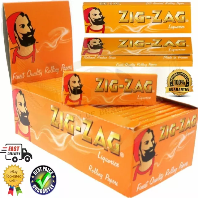 Zig Zag Liquorice Regular Size Cigarette Rolling Papers 50 x Booklets - Full Box