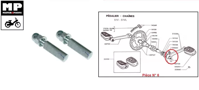 Lot De 2 Clavettes Brutes Pour Pédalier - Vélo, Moto, Cyclomoteur - Neuves Sous Emballage