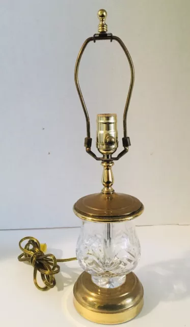 Waterford Crystal and Brass Small Table Lamp 18" No Shade