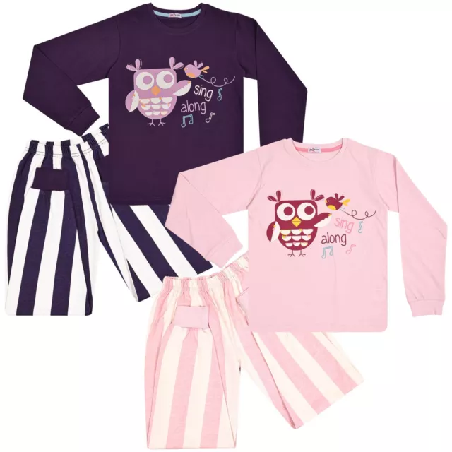 Bambini Pigiama Sing Lungo Contrasto Top Fondo Pigiama Set per Bambine 2-13 Anni