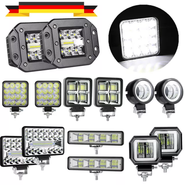 2X Auto LED Arbeitsscheinwerfer Light Bar Offroad Flutlicht Strahler 12V/24V SUV