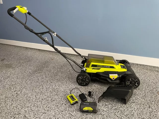 RYOBI 18 in. 40 Volt Lawn Mower + 40 Volt Lithium Ion Battery & Battery Charger