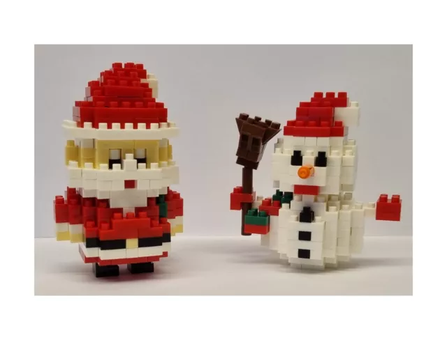Mini Bricks Santa Claus Snowman Models Micro Brick Building Blocks DIY Gift Box