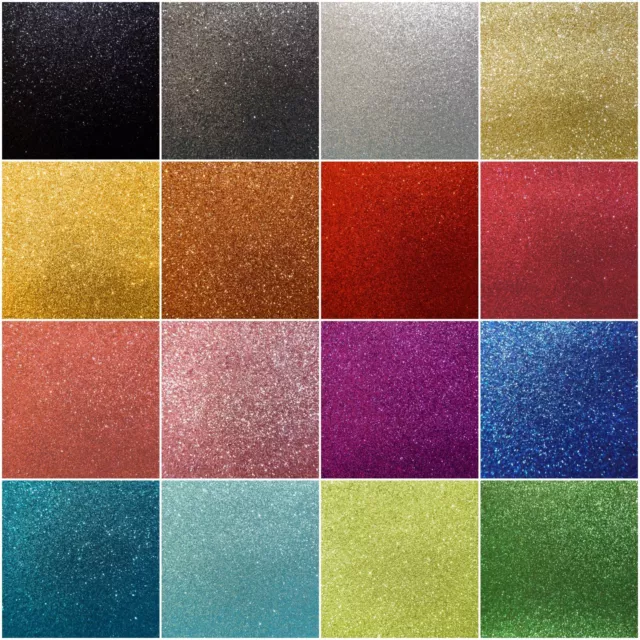 A4 Fine Glitter Fabric Sheets - Cotton Cloth - 20 Sparkle Metallic Colours