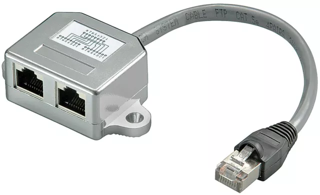 3x Kabel-Splitter für strukturierte Verkabelung; CAT T-Adapter 2x ISDN