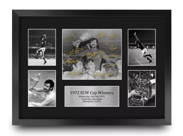 Rangers 1972 ECW Cup Winners Printed Autograph A3 Framed Photo a Football Fan