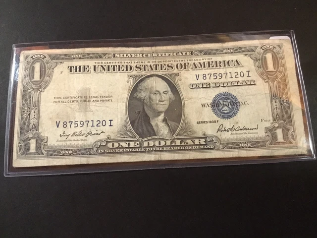 1935 F $1 Silver Certificate-Misaligned-7120 I