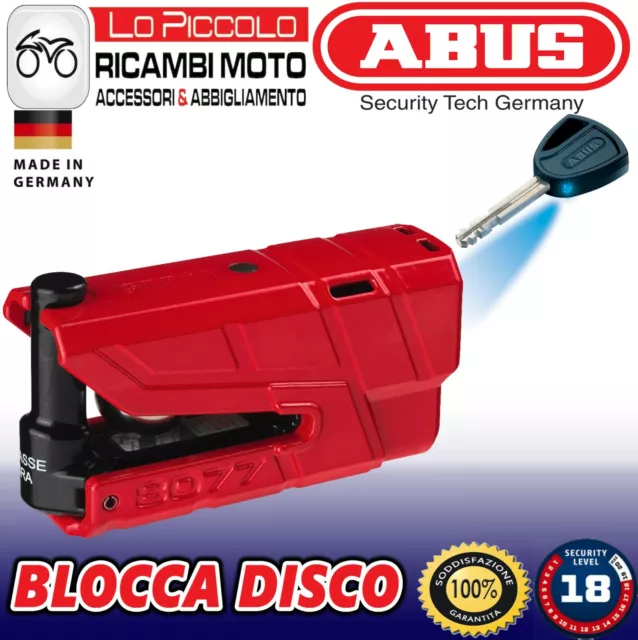 Bloccadisco Allarme Abus 8077 Granit Detecto ROSSO con Cilindro ABUS X-Plus