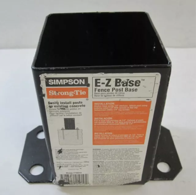Simpson Strong-Tie E-Z Base Black Powder-Coated Post Base for 4x4 Nominal Lumber