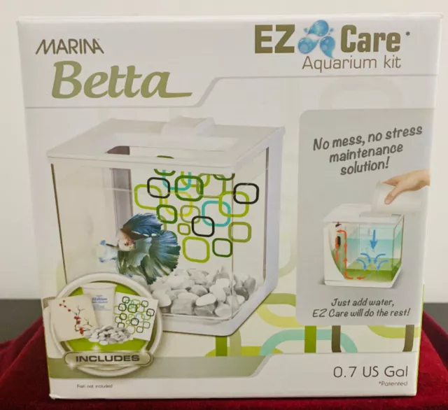NEW Marina Betta EZ Care Aquarium Kit Betta Fish Tank 0.7 US Gal Starter Kit