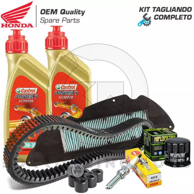 Kit Tagliando Completo Cinghia Filtro Olio/Aria Rulli Candela Honda Sh 300 2009