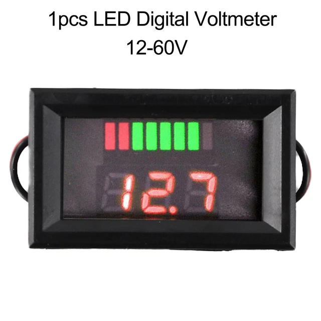 Voltmètre Double LED Universel Qiilu 10-60V - Moniteur De Tension Précis Pour Voiture, Pickup, RV, ATV Et Bateau