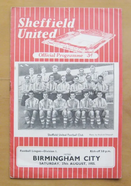 SHEFFIELD UNITED v BIRMINGHAM CITY 1955/1956 *VG Condition Football Programme*