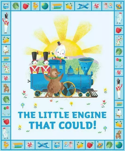 The Little Engine That Could Cotton Quilting Fabric Panel