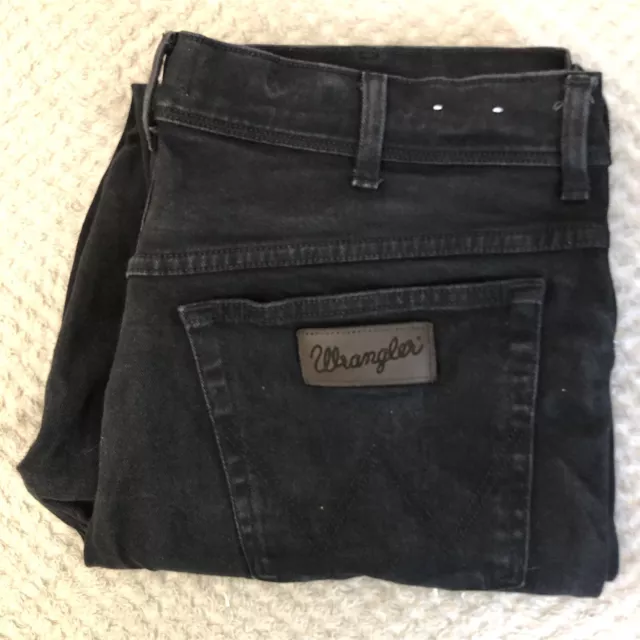 Wrangler Texas Jeans Mens Size W38 / W37 L32 Black Regular Fit Straight Leg