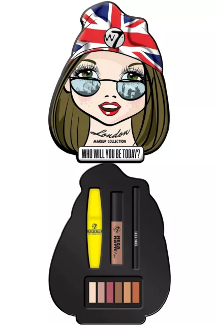 W7 Cosmetics London Girl Gift Set Mascara, Eyeliner, Lipstick, Eyeshadows