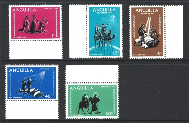 ANGUILLA 1968, CHRISTMAS (5) , S.G No 44-48 MNH**