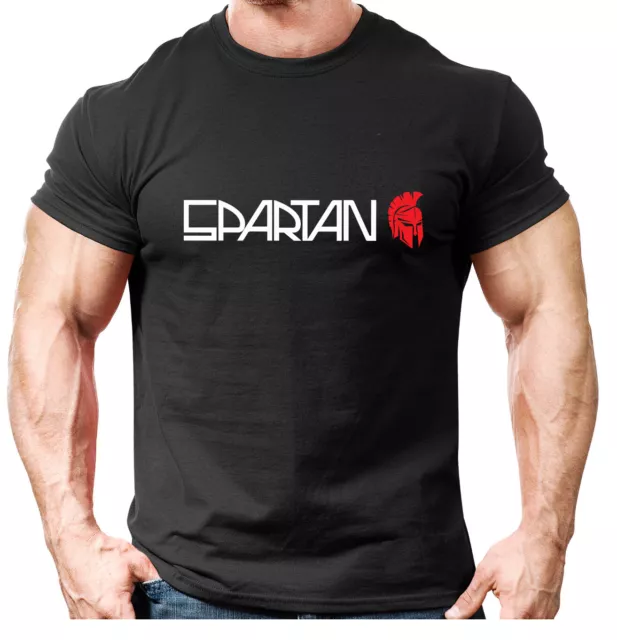 Spartan Text Gym T Shirt Mens Gym Clothing Training Top Bodybuilding MMA