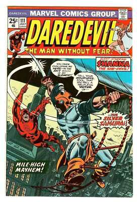 Daredevil #111 5.0 // 1St Appearance & Origin Of Silver Samurai Marvel 1974