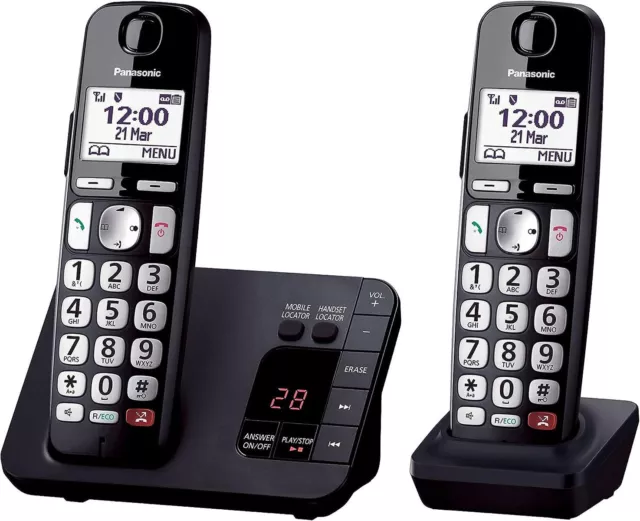 Panasonic KX-TGE822EB Digital Cordless Phone About 40 minutes Answering Machine