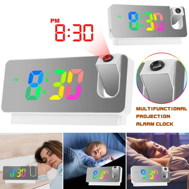 1 Pc Numérique Mode Led Réveil projetable Horloge de Projection