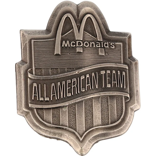 Mcdonalds All-American Basketball Team Hamburger 1970s NOS Vintage Belt Buckle