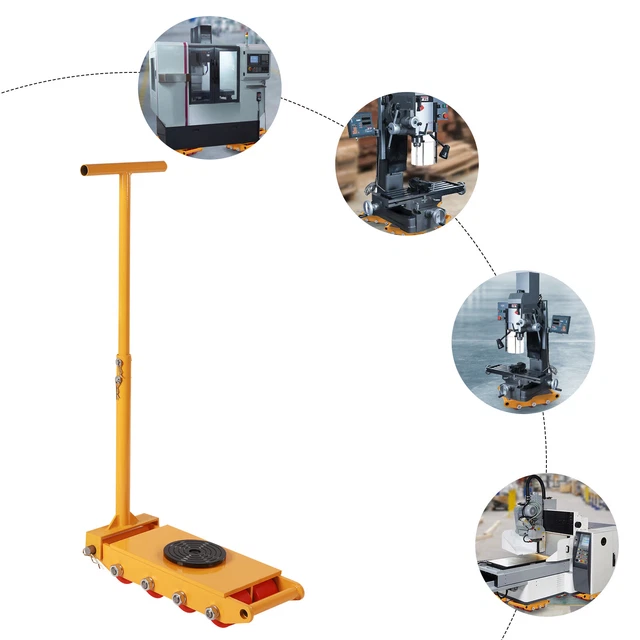 12T 8 Rollers Machine Dolly Skate for Industrial Moving Equipment, Machine Skate