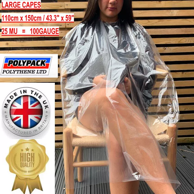 Haarverband Salon Cape x 1000 groß Poly Einweg Haar Schönheit Friseur Kleid