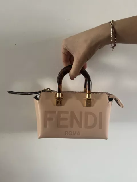 Fendi By The Way Mini Small Boston bag in light pink leather