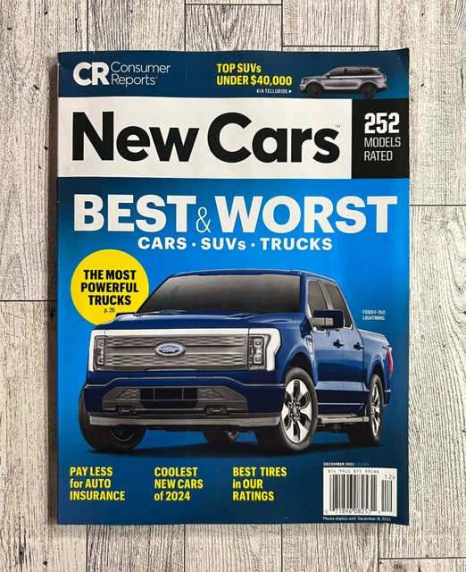 CONSUMER REPORTS NEW CARS "BEST & WORST" Buying Guide Dec. 2023 £11.76