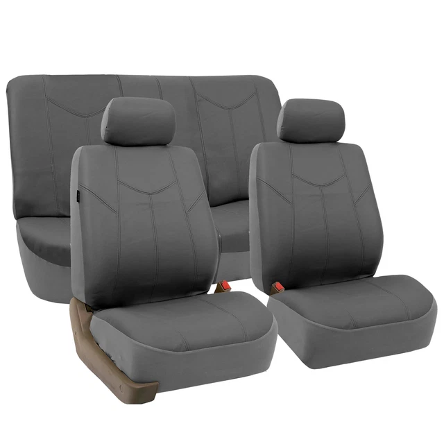 Housses De Siège Auto Prestige En Faux Cuir Beige - Semi-personnalisées, Plein