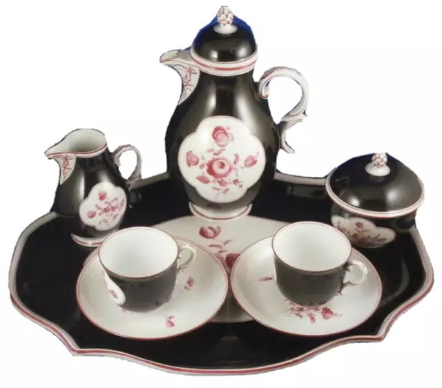 Superb Nymphenburg Porcelain Tete a Tete Espresso Set Porzellan Kaffee Service