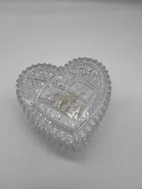 Mikasa "Tender Love" Crystal Heart Shaped Trinket Box Gift For Her 90s Y2K