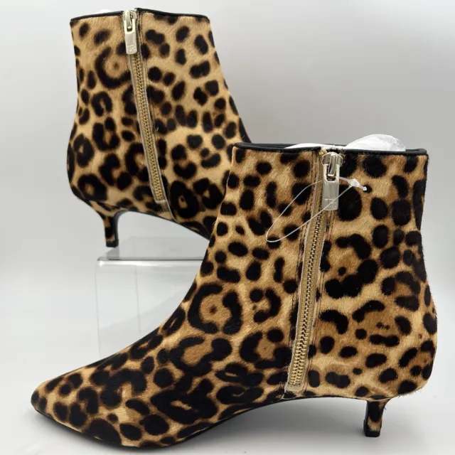 Sz. 9.5 Taryn Rose Leopard Hair Calf Tan Ankle Boot Nora Women's Retail $224.95