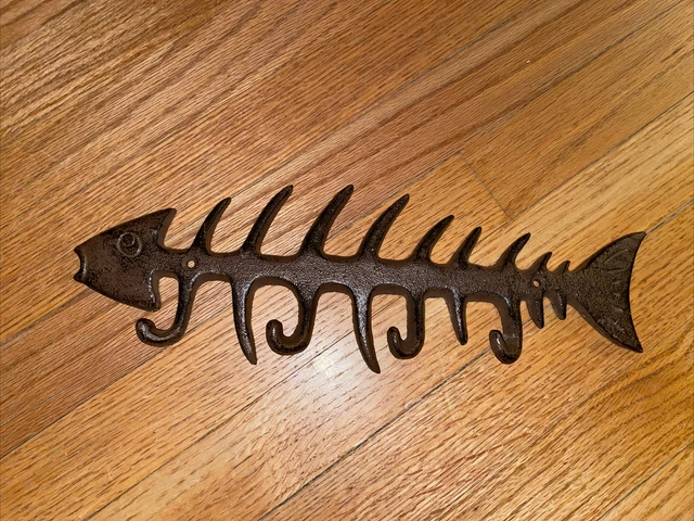 Cast Iron Bone Fish Coat Hook Or Key Hook 14" Long
