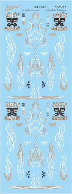 Décalcomanies INTERDECAL échelle 1/18 - Modèle Courses De Rue 09-13-1, 96x30mm