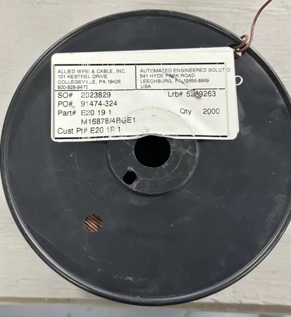 20AWG teflon mil-spec 19 strand silver coated wire Brown E20 19 1 spool 2000ft