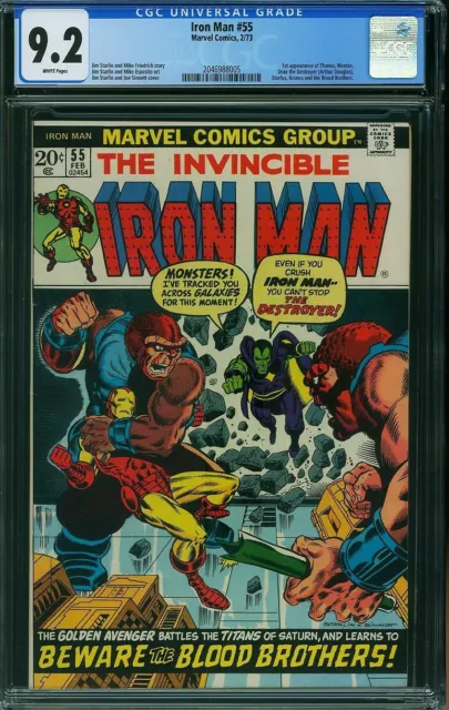 Iron Man 55 CGC Marvel 2/73 IST Appearance Thanos ICONIC BOOK LOOKS 9.4 🔥