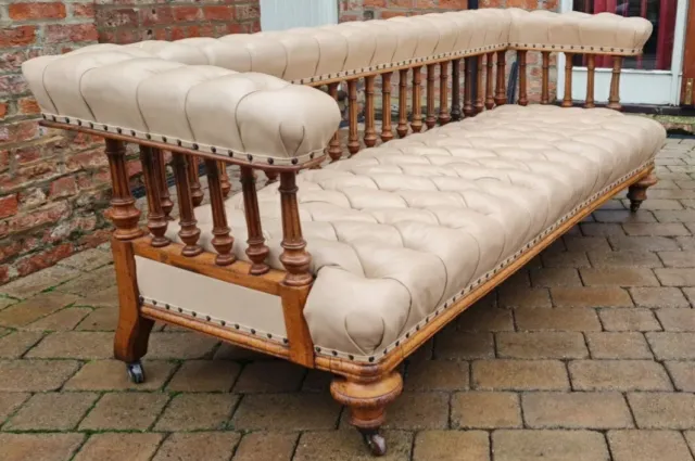 Victorian Leather Buttoned Chesterfield Sofa Settee 231123
