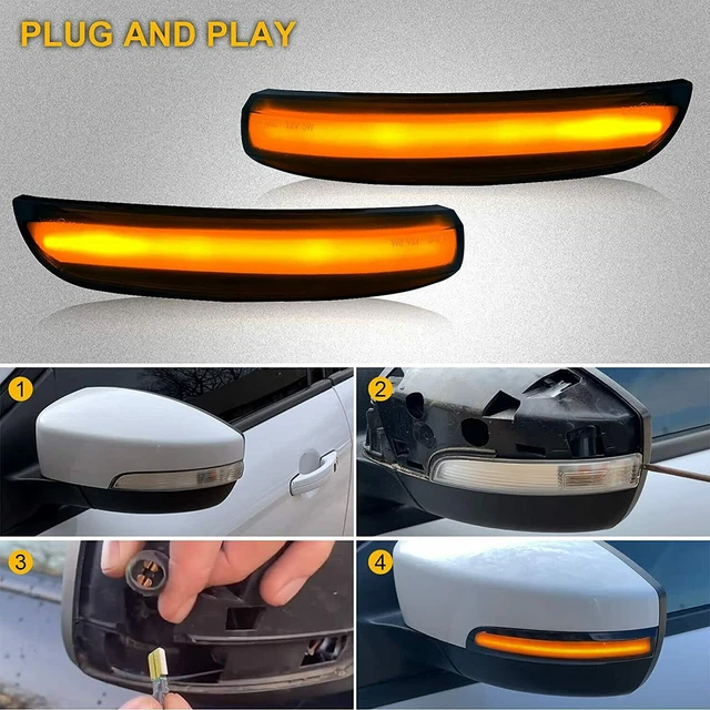 SEQUENTIAL LED SIDE Mirror Turn Signal Light For Ford Kuga Escape Focus