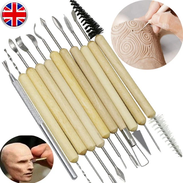 11PCS CLAY POTTERY Tool Carving Modeling Ceramic Wood Tools Sculpting