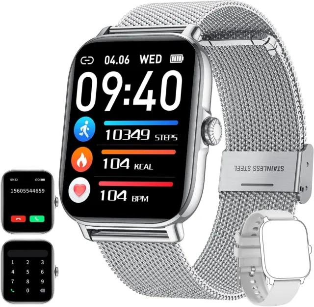 Orologio Smartwatch Donna Uomo Watch: 1,85" Schermo Contapassi con Risposta