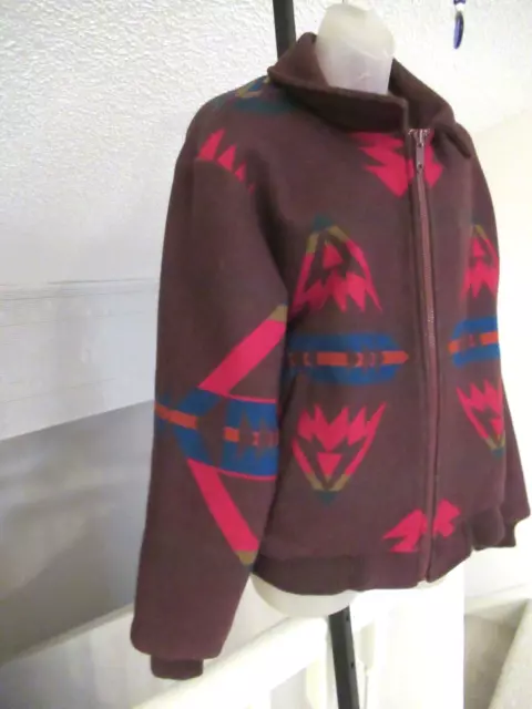 PENDLETON Vtg High Grade Western Wear Indian Blanket Pattern Wool Jacket Medium 3