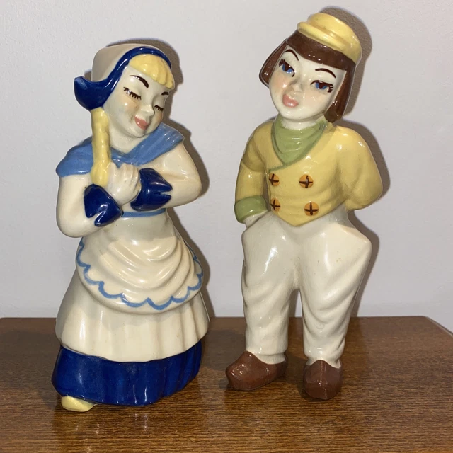 Vintage Ceramic Arts Studio 1950's Dutch  Boy And Girl Figurines