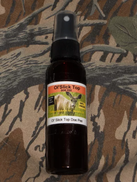 Ol' Slick Top Doe Pee - 2.25 oz. Bottle of Whitetail Doe Urine/ Deer Lure